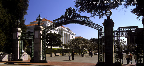 Sproul Plaza through Sather Gate